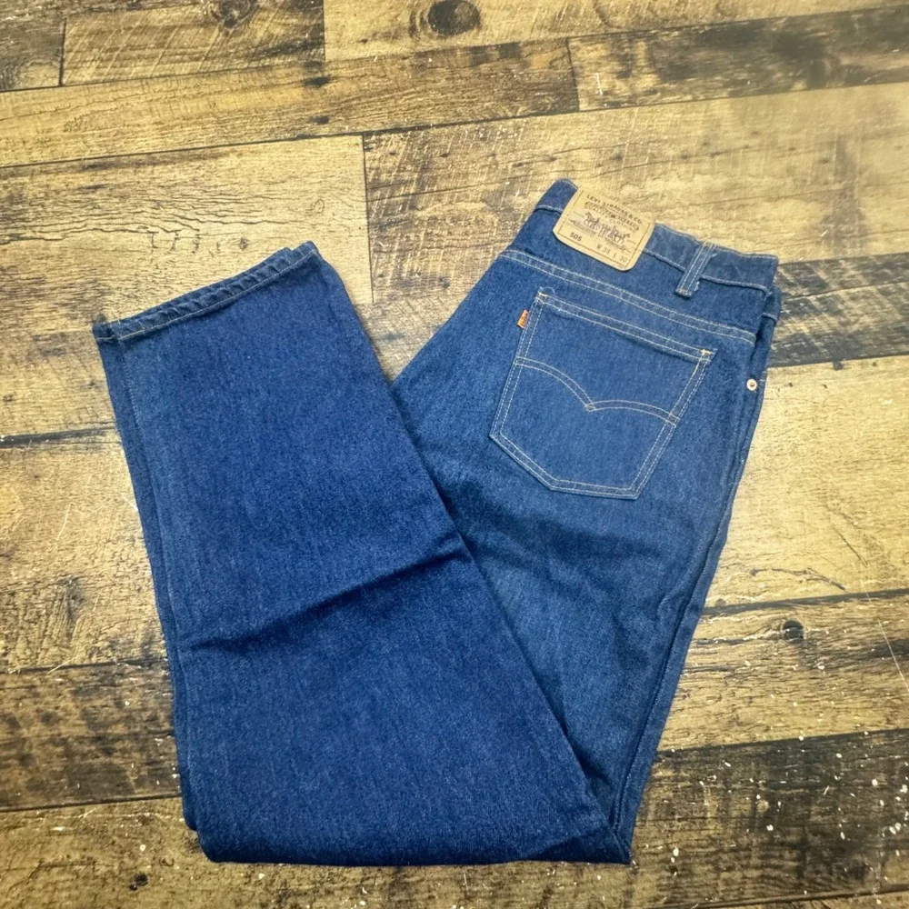READ Levi Strauss‎ Co 505 Mens Jeans 38x30 Blue Denim Straight Leg Made USA